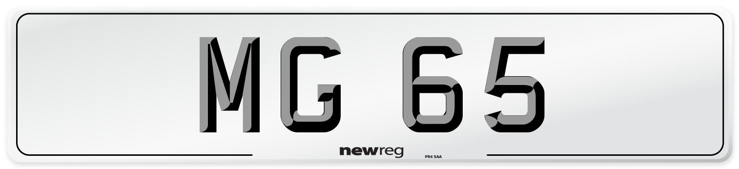 MG 65 Number Plate from New Reg